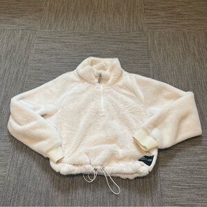 Calvin Klein Performance Cream Cowl Neck Cropped Sweater